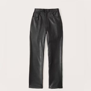 Abercrombie the 90’s straight ultra high rise vegan leather pants